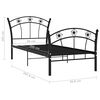 vidaXL Estructura de cama sin colchón metal negro 90x200 cm