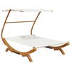 vidaXL Tumbona con dosel madera maciza curvada crema 165x203x138 cm