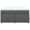 vidaXL Cama box spring con colch&oacute;n tela gris oscuro 140x200 cm