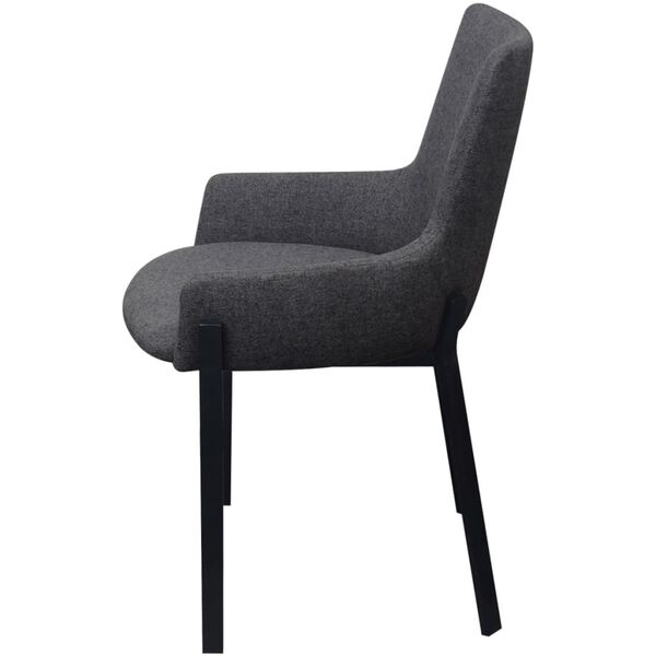 vidaXL Sillas de comedor 2 unidades tela gris oscuro