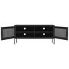 vidaXL Mueble para TV de acero negro 105x35x50 cm
