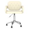 vidaXL Silla de comedor giratoria de cuero sint&eacute;tico crema