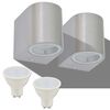 vidaXL L&aacute;mpara de pared exterior 2 uds redonda descendente