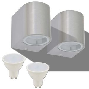 vidaXL L&aacute;mpara de pared exterior 2 uds redonda descendente