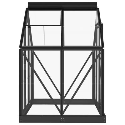 vidaXL Invernadero de vidrio gris antracita aluminio 155x103x191cm