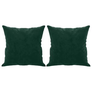 vidaXL Cojines decorativos 2 uds terciopelo verde oscuro 40x40 cm