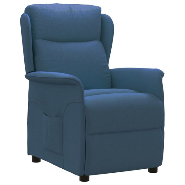vidaXL Sill&oacute;n reclinable de tela azul