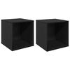 vidaXL Caja para &aacute;lbumes de vinilo 2 uds. Roble Negro