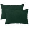 vidaXL Coj&iacute;n con almohada HEERLEN 2 uds. Verde oscuro Terciopelo