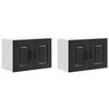 vidaXL Panel de lavaplatos Kalmar 2 pcs Negro Madera de ingenier&iacute;a