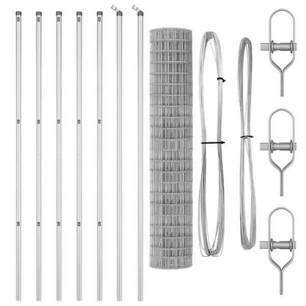 vidaXL Valla con Poste Plateado 1,6 x 10 m Acero y PVC