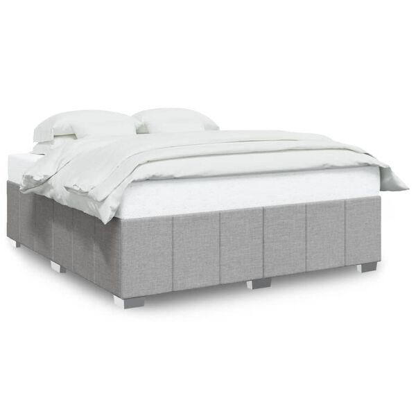 vidaXL Cama sin colch&oacute;n tela gris claro 200x200 cm