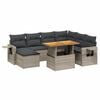 vidaXL Set de sof&aacute;s de jard&iacute;n 8 pzas y cojines rat&aacute;n sint&eacute;tico gris