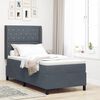 vidaXL Cama tipo Box Spring con LED Gris oscuro 90 x 200 cm Terciopelo