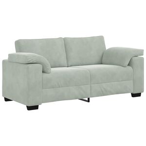 vidaXL Sofá Loveseat gris claro 140 cm terciopelo