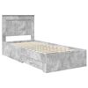 vidaXL Estructura de cama con caj&oacute;n Gris Concreto y Plata 75 x 190 cm