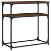 vidaXL Mesa consola madera de ingenier&iacute;a marr&oacute;n roble 75x35,5x75 cm