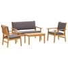 vidaXL Conjunto de sof&aacute;s de jard&iacute;n 4 uds. 4-N&uacute;mero de plazas Marr&oacute;n