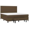 vidaXL Cama box spring con colch&oacute;n tela marr&oacute;n oscuro 160x200 cm