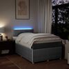 vidaXL Cama box spring con colch&oacute;n tela gris claro 120x190 cm