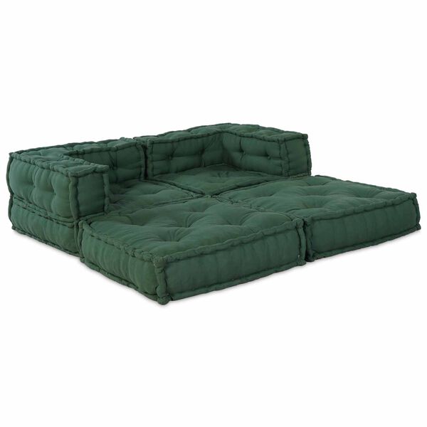vidaXL Sof&aacute; modular 2 pcs Verde 140 x 70 x 56 cm tela