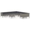 vidaXL Set de muebles de jard&iacute;n 11 pzas y cojines rat&aacute;n sint&eacute;tico gris