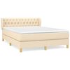 vidaXL Cama box spring con colch&oacute;n tela color crema 140x200 cm