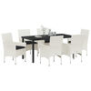 vidaXL Conjunto de Comedor de Jardín con cojín 7 pcs Blanco Poliratán