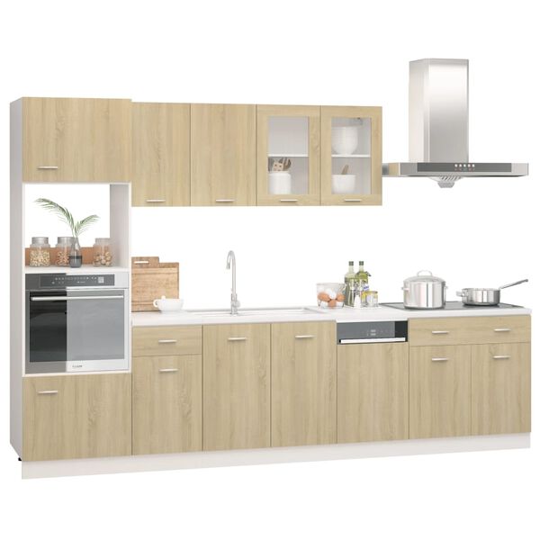 vidaXL Juego de muebles de cocina 7 piezas madera de ingenier&iacute;a roble