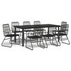vidaXL Juego de comedor de jard&iacute;n 9 piezas rat&aacute;n PVC negro