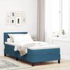vidaXL Cama Box Spring LED con LED Azul Oscuro 90 x 190 cm Terciopelo