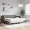 vidaXL Sof&aacute; cama nido con colch&oacute;n tela gris taupe 90x200 cm