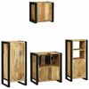 vidaXL Juego de muebles de baño con cajón 4 pcs Madera de mango maciza