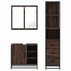 vidaXL Set de muebles ba&ntilde;o 3 pzas madera contrachapada roble marr&oacute;n