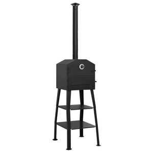 vidaXL Horno de pizza exterior carbón 2 piedras de barro refractario