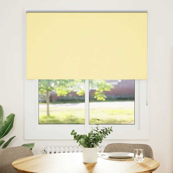 cmvidaXL Estor Enrollable Opaco Amarillo 140x175 cm Tela Ancho 136,6cm
