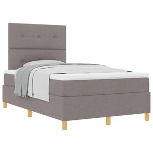 vidaXL Cama tipo Box Spring con colch&oacute;n Taup&eacute; 120 x 190 cm tela