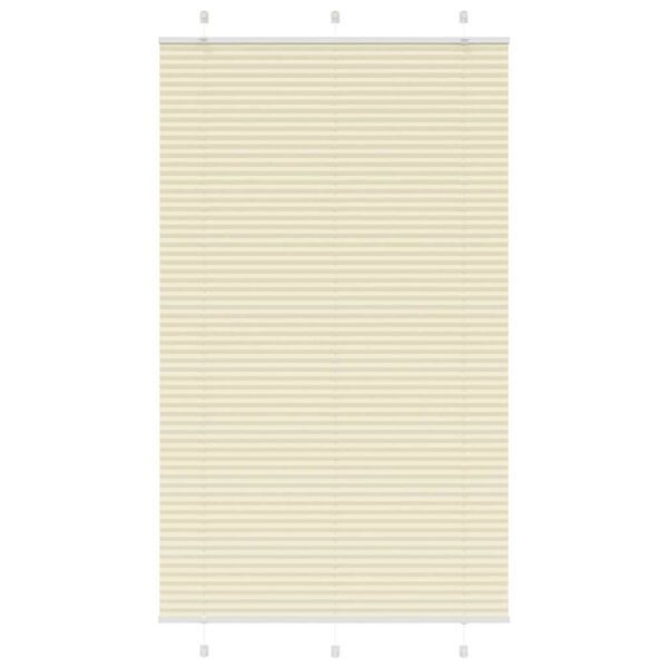 vidaXL Estor Plisado crema 115x200 cm Tela Ancho 114,4 cm Poli&eacute;ster
