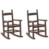 vidaXL Mecedoras para ni&ntilde;os 2 uds madera maciza de &aacute;lamo marr&oacute;nes