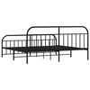 vidaXL Estructura cama sin colch&oacute;n con estribo metal negro 200x200 cm