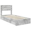 vidaXL Cama con almacenamiento con cabecera Gris Concreto 70 x 190 cm