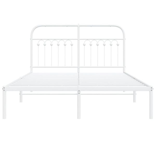 vidaXL Estructura cama sin colchón con cabecero metal blanco 135x190cm