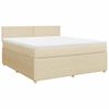vidaXL Cama box spring con colch&oacute;n tela color crema 180x200 cm