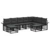 vidaXL Conjunto de sof&aacute;s de exterior 9 uds. Negro y Gris oscuro