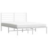 vidaXL Estructura cama sin colch&oacute;n con cabecero metal blanco 120x190cm