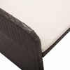 vidaXL Set muebles de jard&iacute;n 2 piezas y cojines rat&aacute;n sint&eacute;tico marr&oacute;n