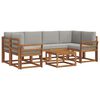 vidaXL Conjunto de sof&aacute;s de exterior 7 pcs Gris Natural y Claro