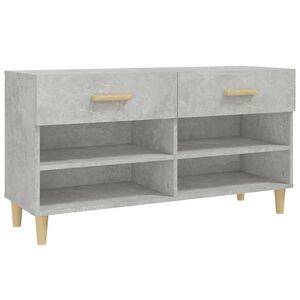 vidaXL Zapatero madera contrachapada gris hormig&oacute;n 102x35x55 cm