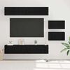 vidaXL Conjunto de mueble de TV 6 pcs Roble Negro Madera de ingeniería
