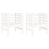 vidaXL Sillas de jard&iacute;n 2 uds madera maciza pino blanco 61,5x53x71 cm